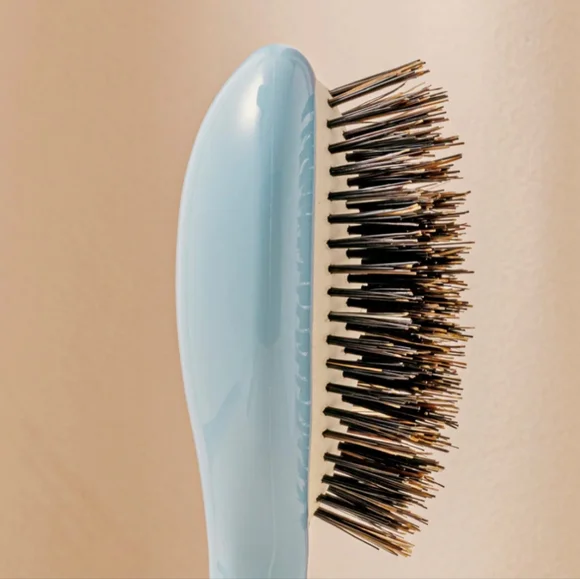 La Bonne Brosse No. 1 Small Hair Brush In Light Blue with Velvet Pouch, EUC - Picture 8 of 9